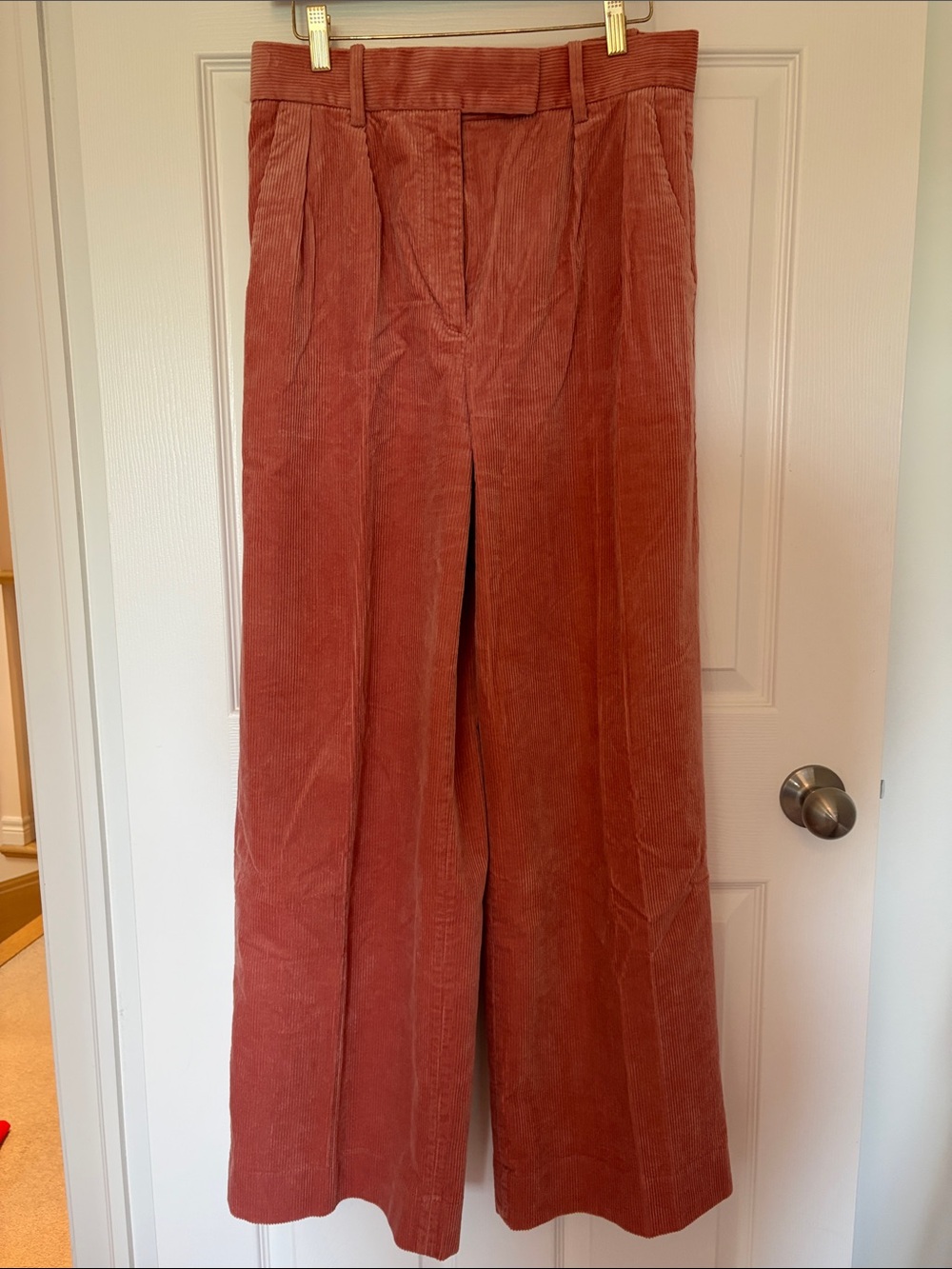 Banana Republic Wide-Leg Corduroy Pants in Coral